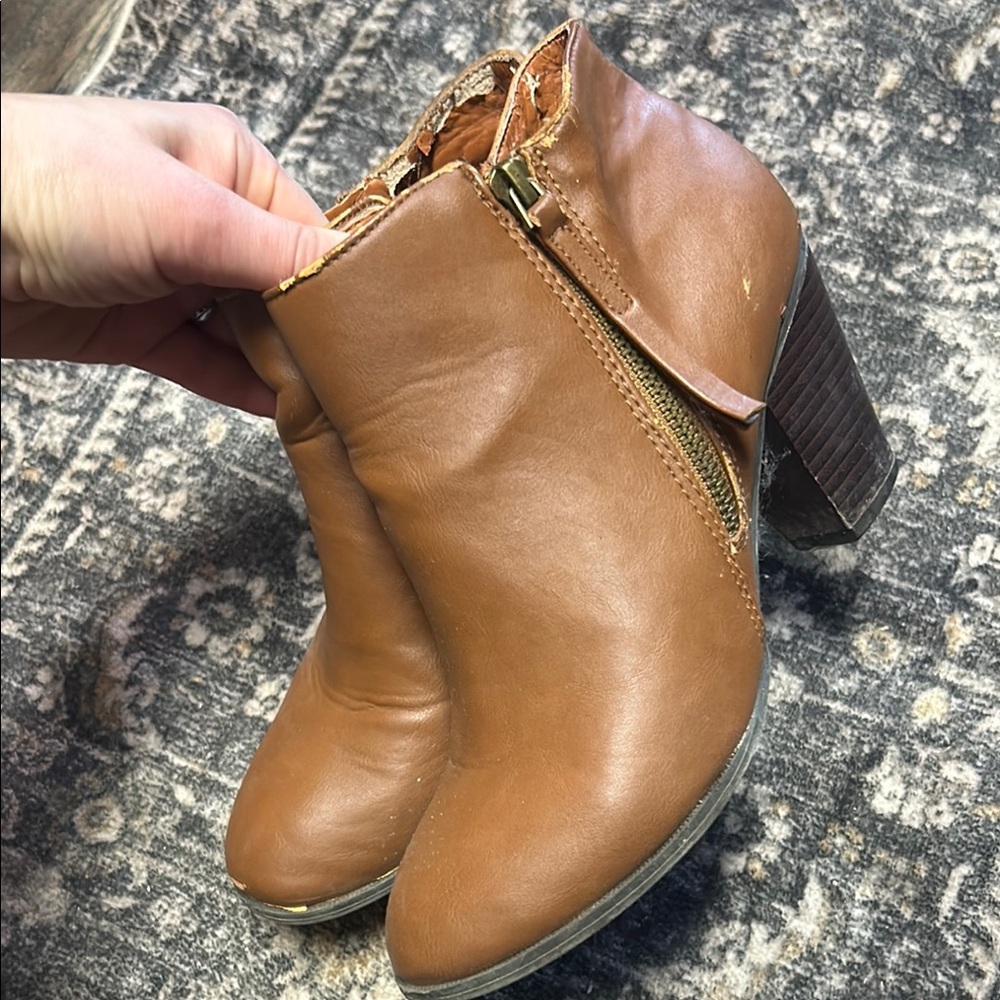Brown Leather Ankle Boots